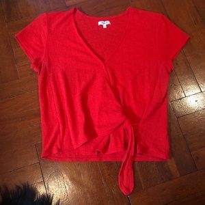 🌹 MADEWELL Red Flirty Tie Wrap Top 🌹